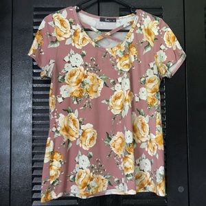 Pink Criss Cross Neck Top